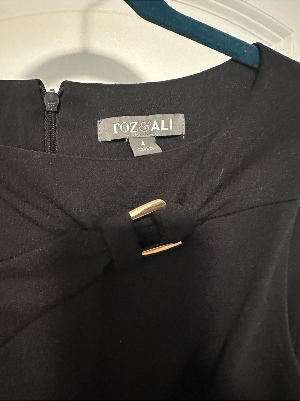 Roz & Ali Black Dress with Gold Accent